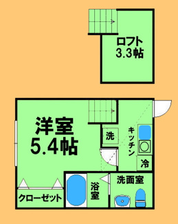 【間取り】 | アイランドフラット | 間取り図：反転タイプ