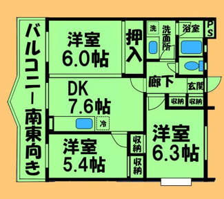 【間取り】 | グランドルチェ | 間取り図：反転タイプ