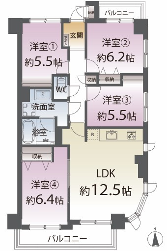 ネオハイツ六丁の目南の間取り