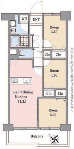 【間取り】 | ネオコーポ八王子 | 3LDKは、リビングダイニングキッチンと3つの居室がある間取り。ファミリー層に非常に人気の高い間取りで、広々としたリビングで家族団らんを楽しみ、個室でプライベートな時間も確保できるのが大きな魅力です。