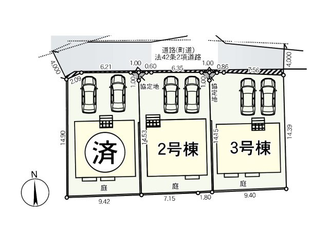 糟屋郡宇美町字平和2丁目第5-2棟（3号棟）の区画図|配置図（3号棟）