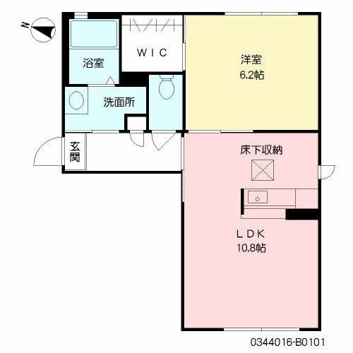 熊本市中央区新屋敷２丁目のアパートの間取り