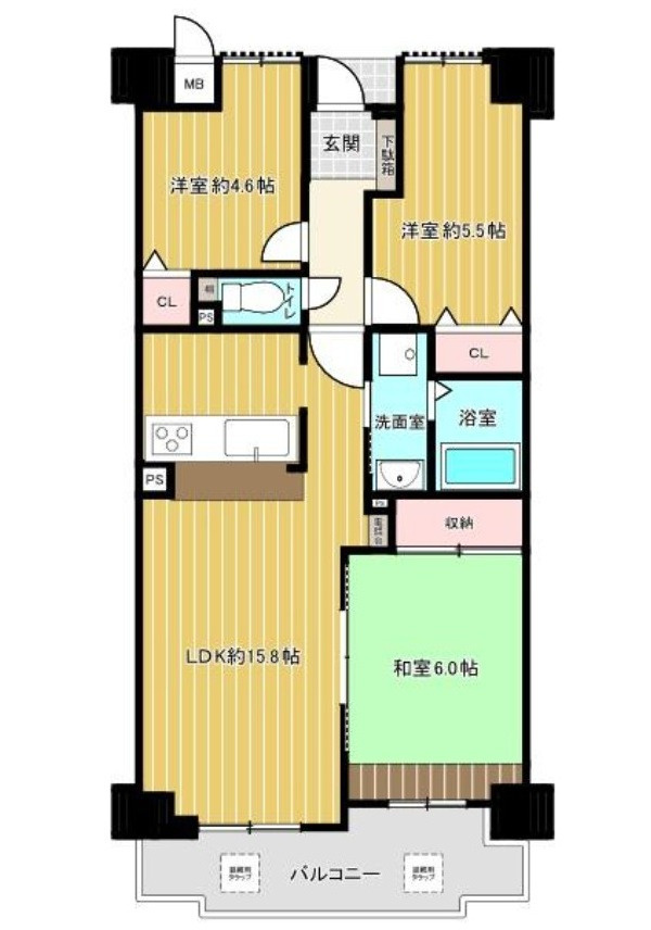エメラルドマンション中山南壱番館の間取り