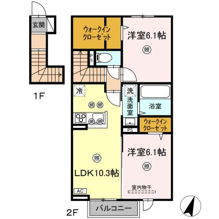 総社市小寺のアパートの間取り
