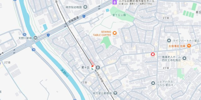 ■枚方市星丘　第12期　新築一戸建ての地図