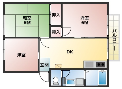 サンシティ藤並Ｂ棟の間取り