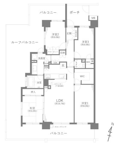 グランシーズン相模大野の間取り