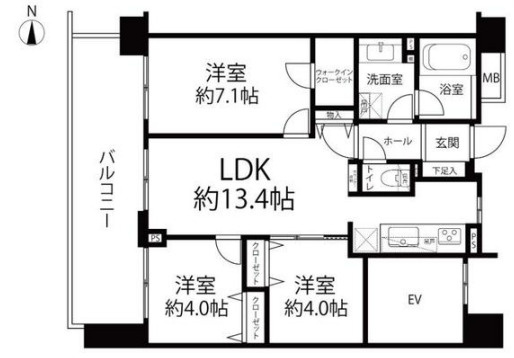 元住吉東パークホームズの間取り