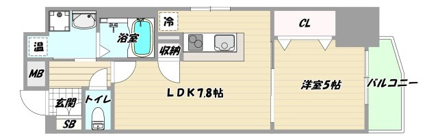 大阪市淀川区宮原１丁目の賃貸マンションの間取り