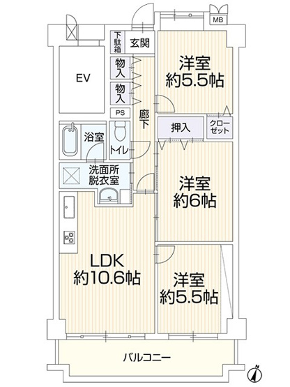 【間取り】 | 〇●ライオンズマンション藤沢湘南台第2●〇
