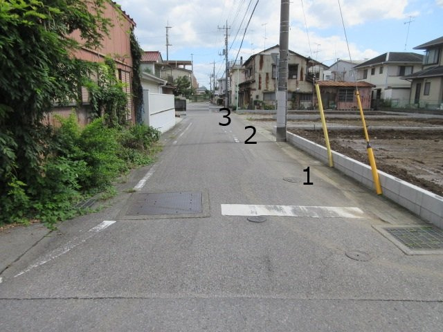 【仲介手数料無料】新築戸建　深谷市田所町4-19（全3棟）の前面道路含む現地写真
