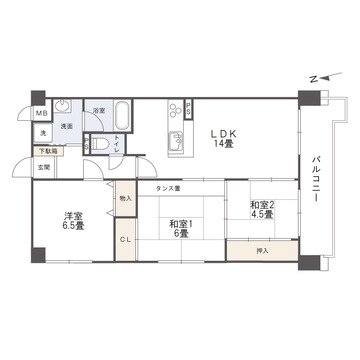 グランディ本原の間取り