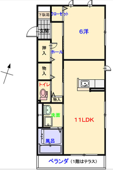 【間取り】 | Ｒ．Ｒｅｓｉｄｅｎｃｅ | １号