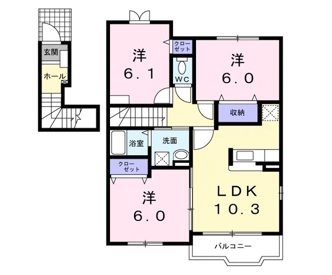 【間取り】 | グラン　フォレストB