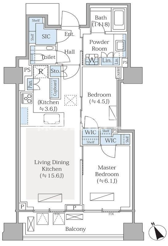 港区南青山６丁目の賃貸マンションの間取り