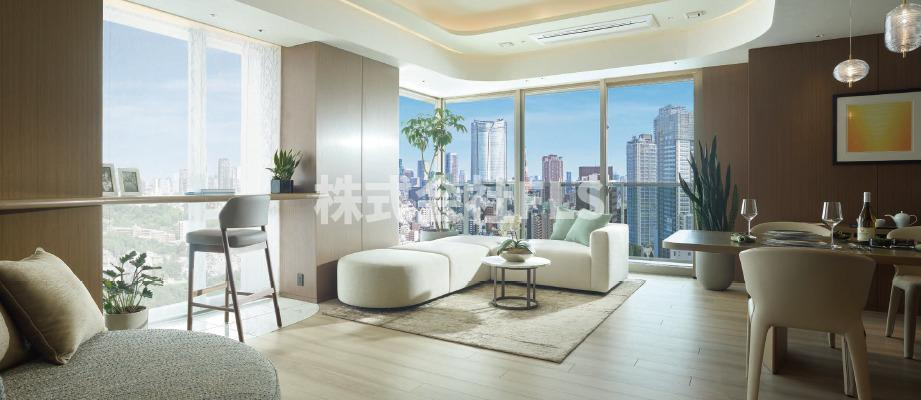 港区南青山６丁目の賃貸マンションの居間・リビング
