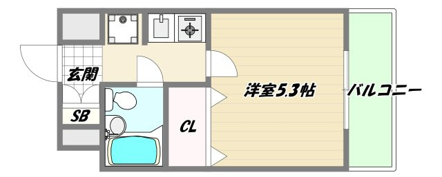 大阪市東淀川区東中島１丁目の賃貸マンションの間取り