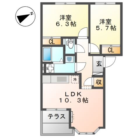 サニースクエアーⅠの間取り
