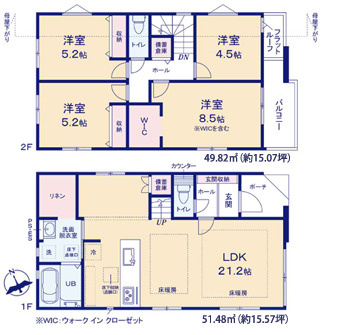 福岡市南区屋形原3期　1号棟の間取り