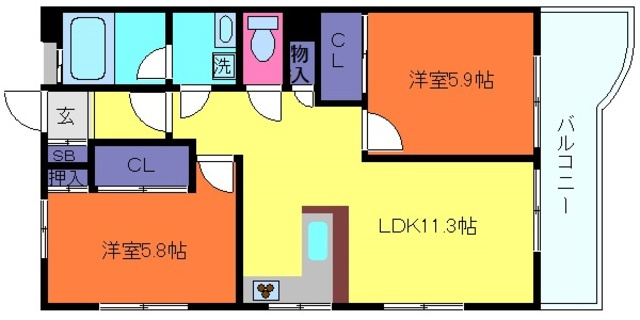 サンプラザ魚崎の間取り