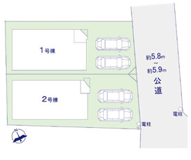 福岡市南区屋形原3期　２号棟の区画図