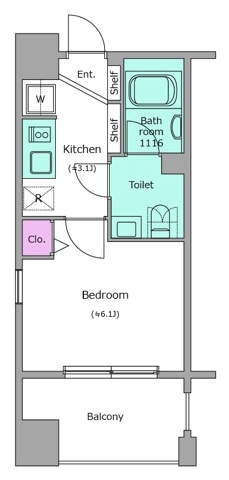 新品家具付きマンション市谷本村町17(KaGood東京)の間取り|※間取りと異なる場合は現状を優先します。
