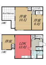 【間取り】 | 千代田4丁目RC造テラスハウス/27-10