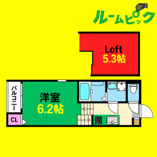 ハーモニーテラス切戸町Ⅲ　名古屋市賃貸　仲介手数料無料の間取り