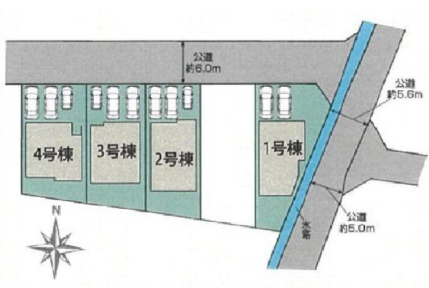 ●3(土)4(日)現地説明会！　北葛城郡広陵町笠　第1期　新築一戸建ての区画図|全4区画