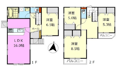 愛川町中津　中古戸建の間取り
