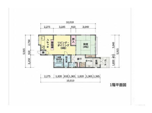 【間取り】 | 上九沢中古戸建 | 4つの居室とゆとりあるLDKを備えた4LDKの中古戸建。子育て世帯にうれしい、個室と団らんの場がそろう間取りです。明るく開放的なLDKは対面キッチン仕様で、家事をしながらお子様を見守れます。