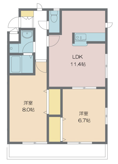 【間取り】 | フラット・フォーティーン（♭14） | 住まいやすい間取です