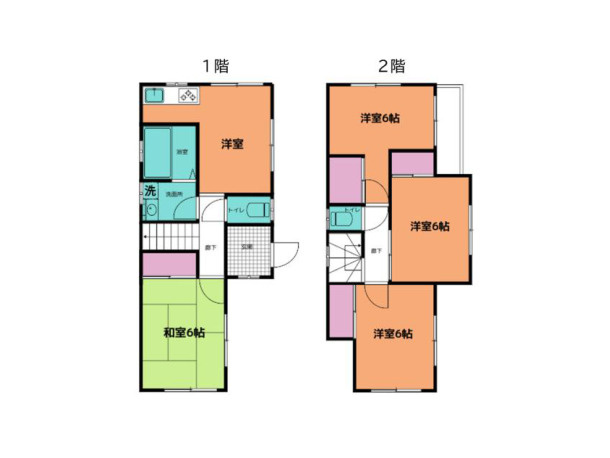 【間取り】 | 南栗原中古戸建 | 4つの居室とゆとりあるLDKを備えた4LDKの中古戸建。子育て世帯にうれしい、個室と団らんの場がそろう間取りです。家事動線と収納計画にこだわり、子育て中の忙しい毎日をしっかり支えます。