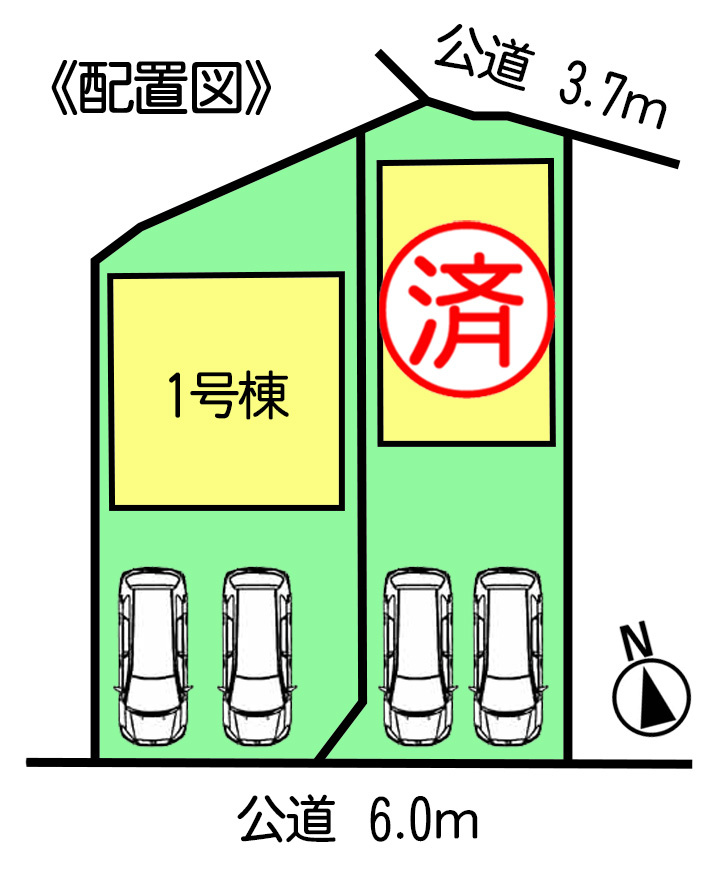 リーブルガーデン常滑市井戸田町3丁目　1号棟の区画図|○●区画図●○