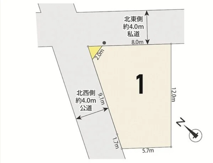 千葉市花見川区作新台１丁目１１３①の区画図