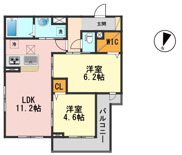 セレスティア細田Bの間取り