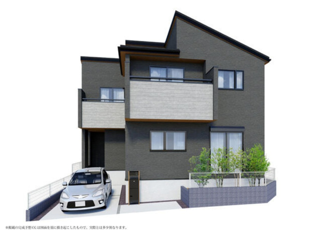 【外観パース】 | ふじみ野市南台2丁目　新築一戸建住宅　限定1棟（ふじみ野店） | 小中学校や保育園、幼稚園が徒歩圏内に揃い子育ても安心。公園やショッピングモールも充実し、休日も快適に楽しめるエリア。