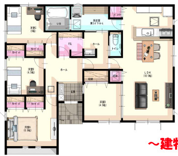 志免町桜丘5丁目3期　1号棟の間取り