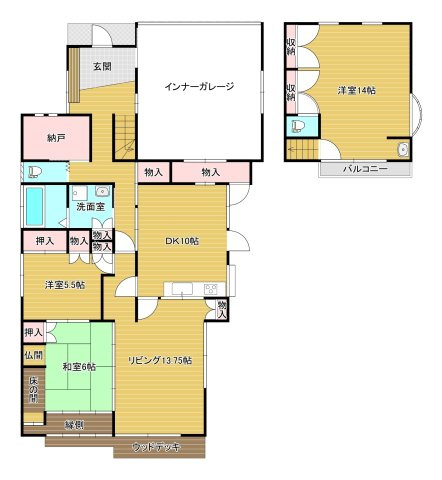 北諸県郡三股町大字樺山の中古一戸建の間取り
