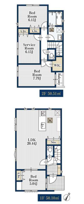 さいたま市見沼区東大宮128②　新築一戸建て　ミラスモ　02の間取り|【全2棟・2号棟】さいたま市見沼区東大宮128②　新築一戸建て　ミラスモ　02・3SLDK・土地面積105.07m2・建物面積100.61m2