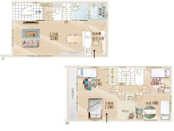 上尾市本町　2期　新築一戸建て　Re・Terrechez　01　の間取り|【全2棟・1号棟】上尾市本町　2期1号棟　新築一戸建て　Re・Terrechez　01　・4LDK・土地面積97.77m2・建物面積102.92m2