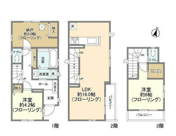 豊島区千早４丁目の一戸建ての間取り
