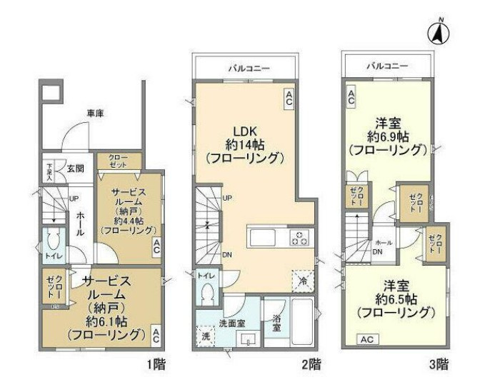 豊島区千早２丁目の一戸建ての間取り
