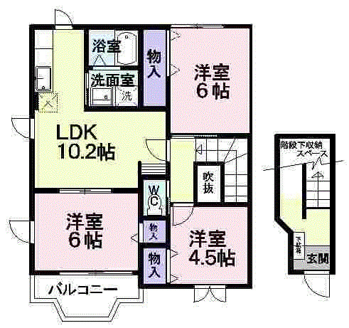 アスペンベールＡの間取り|間取図