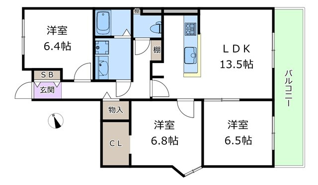 【間取り】 | サンヴェール千里山 | エイブルにて取扱い可能な住宅ローンは、全部で10種類以上！お客様にピッタリの住宅ローンを当社のFPよりご案内させて頂きます。住宅ローンのご相談だけでも、お気軽にご相談下さいませ。