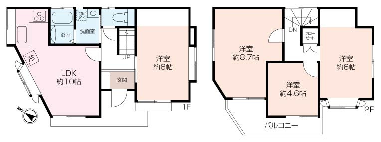 高台×東南道路で陽射しが差し込む 大和市福田中古戸建の画像