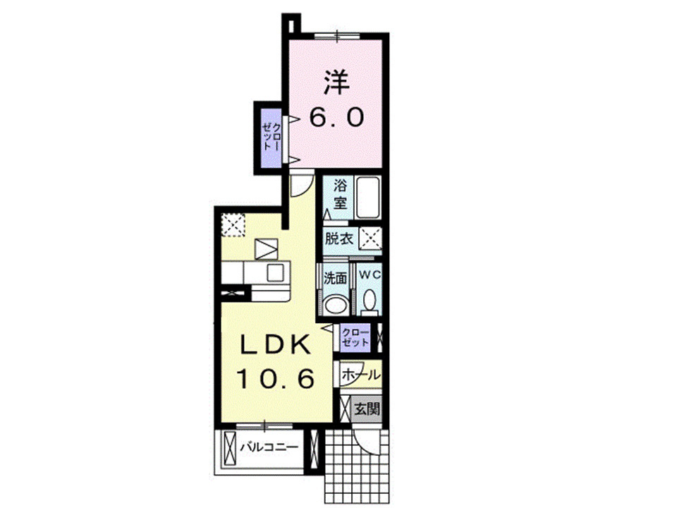 ブランピエールの間取り|1LDKです