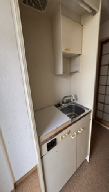 岡山市北区舟橋町のアパートのキッチン|キッチンです