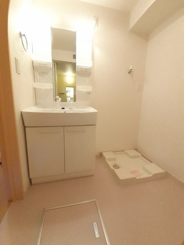 ハーモニーツネヤマの洗面所|スペースが確保できる洗面所です