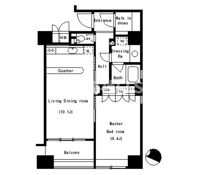 港区南麻布１丁目の賃貸マンションの間取り
